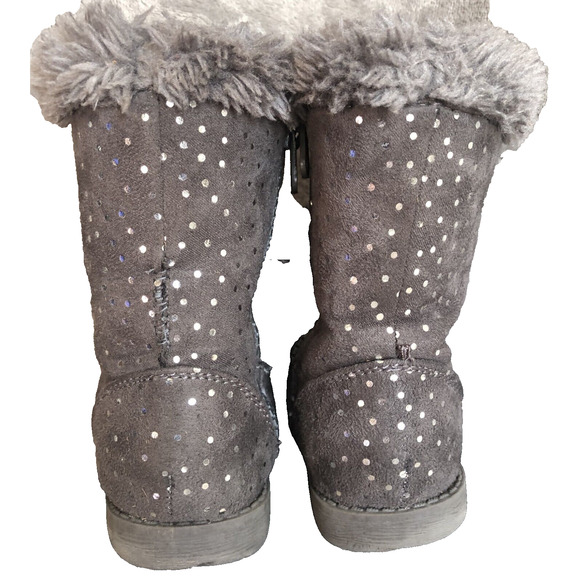 Little Girls Cat & Jack Bunny Ears Half Calf Faux Fur Lined Boots Size 5 - Picture 5 of 10